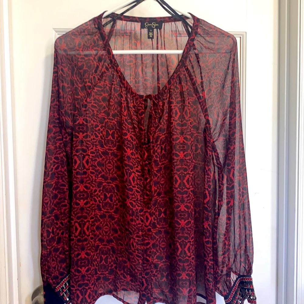 Jessica Simpson sheer blouse